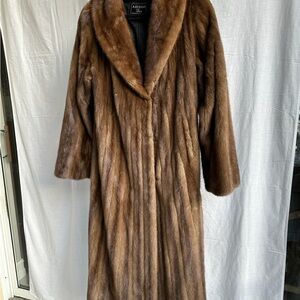 Luxurious Brown Natural Mink Fur Coat long by A. Herman furs